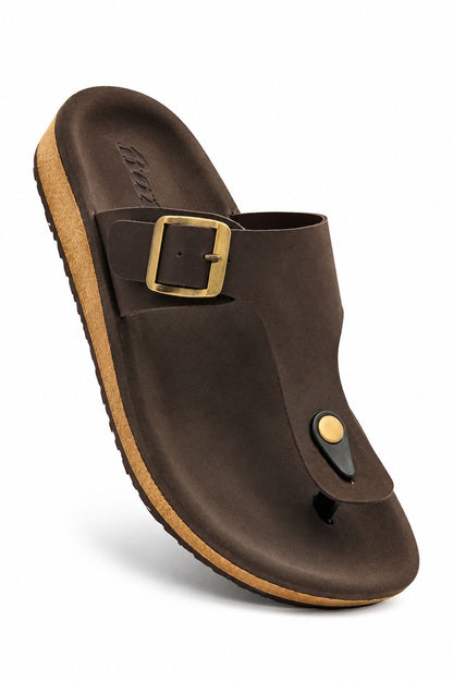 Bata Men’s Comfort Buckle Sandal | Lightweight Casual Wear | Brown