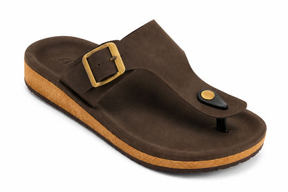Bata Men’s Comfort Buckle Sandal | Lightweight Casual Wear | Brown