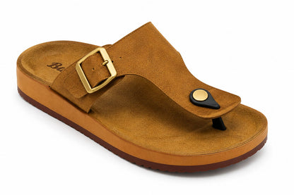Bata Men’s Comfort Buckle Sandal | Lightweight Casual Wear | Brown